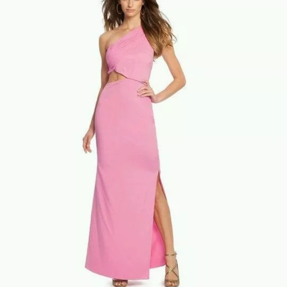 New Guess Marciano Selena One Shoulder Cut Out Slit Gown 2